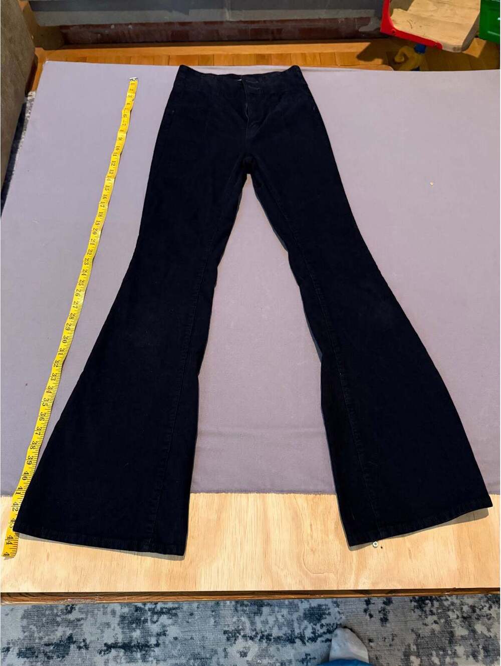 We The Free Black Corduroy Flare Pants Size 26 High Rise Wide Leg